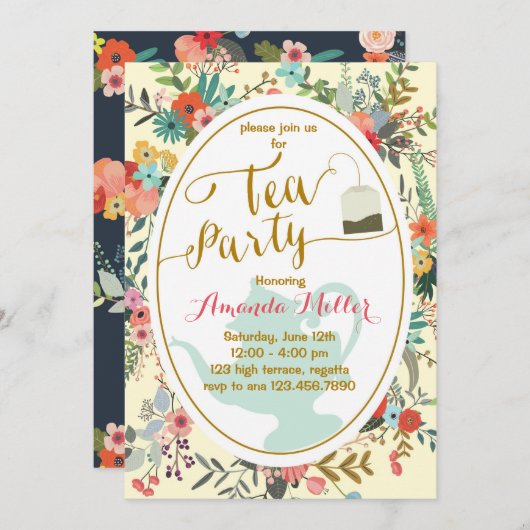 Einladung zu High Tee (Vorne/Hinten)