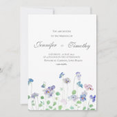 Einladung zu Hochzeiten botanische Stiefmütterchen (Vorderseite)