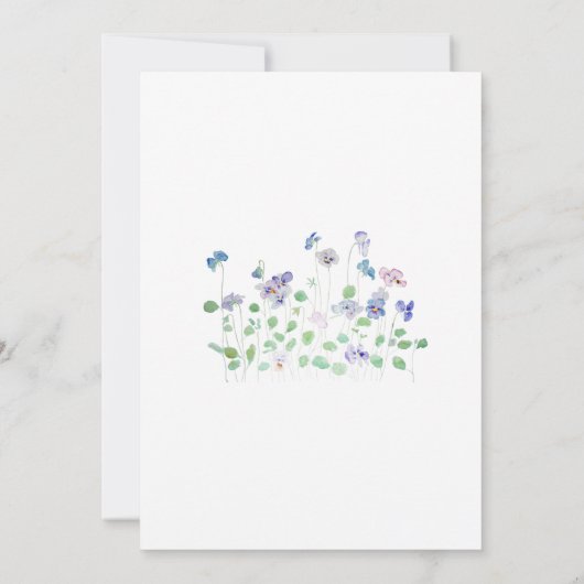 Einladung zu Hochzeiten botanische Stiefmütterchen (Rückseite)