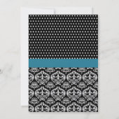 Einladung zu Hochzeiten durch Schwarz-weiße Punkte (Rückseite)