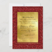 Einladung zu Hochzeiten im indischen Rot- und Gold (Vorderseite)