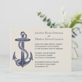 Einladung zu Hochzeiten in Blau und Elfenbeinküche (Stehend Vorderseite)