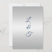 Einladung zu Hochzeiten in Blau und Silber (Rückseite)