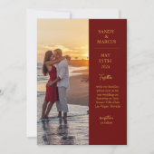 Einladung zu Hochzeiten in Burgund und Gold Foto (Vorderseite)