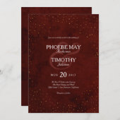 Einladung zu Hochzeiten in Gold und Burgund (Vorne/Hinten)