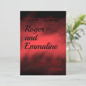 Einladung zu Hochzeiten in Rot und Schwarz Gotisch (Stehend Vorderseite)