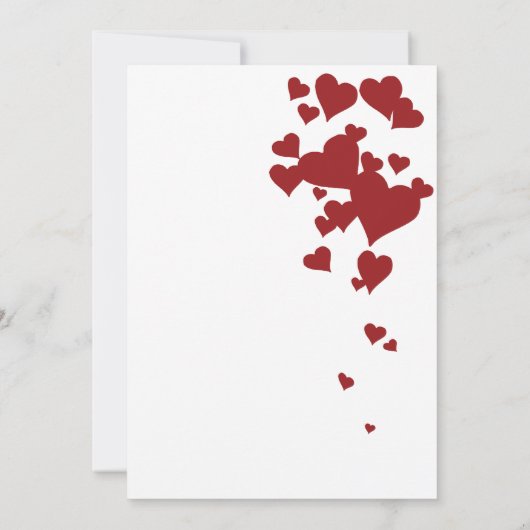 Einladung zu Hochzeiten in Rot und Weiß (Rückseite)