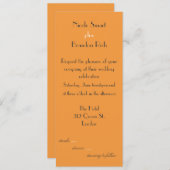 Einladung zu Hochzeiten in sehr Mandarine (Vorne/Hinten)