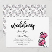 Einladung zu Hochzeiten mit Blumen und Bereren