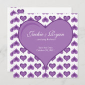 Einladung zu Hochzeiten Niedliche Herzen Lila (Vorne/Hinten)