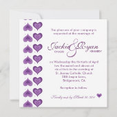 Einladung zu Hochzeiten Niedliche Herzen Lila (Rückseite)