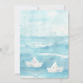 Einladung zu Hochzeiten von Papierbooten am Strand (Rückseite)