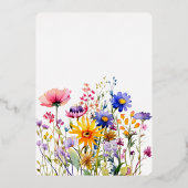 Einladung zu Hochzeiten von Wildblumen und Goldfoh (Rückseite)