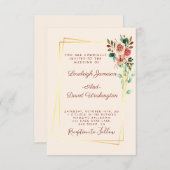 Einladung zu hübscher Rose und Gold (Vorne/Hinten)