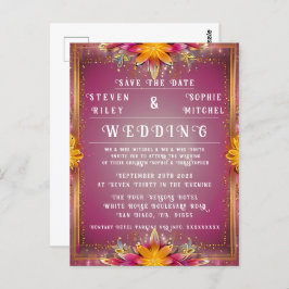 Einladung zu individuell gestaltbaren Blumenhochze Postkarte