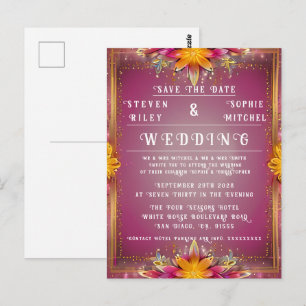 Einladung zu individuell gestaltbaren Blumenhochze Postkarte