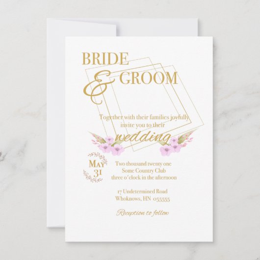 Einladung zu individuell gestaltbaren Hochzeiten (Vorderseite)