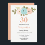Einladung zu jeder Altersflora am 30. Geburtstag<br><div class="desc">Geeignet für alle Jahre. Ändern Sie einfach die Anzahl und den Text,  wie Sie möchten. Blumenmuster Hübsch Pfirsich 30. Geburtstag Einladung Matching Sammlung in Niche und Nest Geschäft. Wir haben Kunstwerke von Freshmint Paperie https://www.etsy.com/shop/FreshmintPaperie</div>