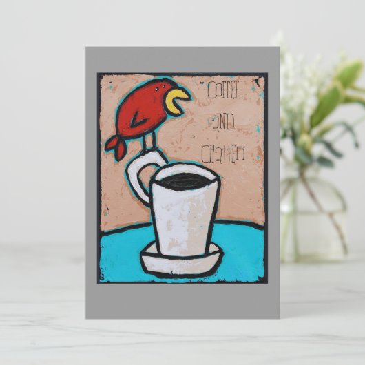 Einladung zu Kaffee und Chatter (Stehend Vorderseite)