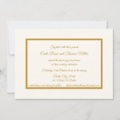 Einladung zu klassischem Elfenbein und Gold (Vorderseite)