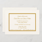 Einladung zu klassischem Elfenbein und Gold (Vorne/Hinten)