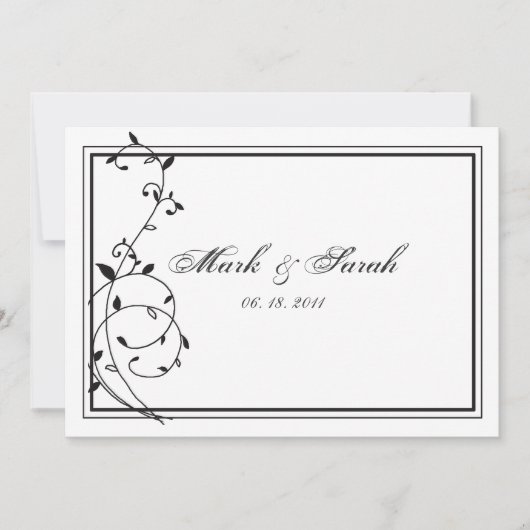 Einladung zu klassischen Schwarz-Weiß-Grenzen (Vorderseite)