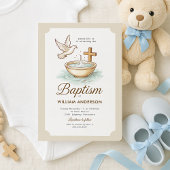 Einladung zu klassischer Taube und Kreuztaufe