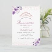 Einladung zu lila Blumenbeeten (Stehend Vorderseite)