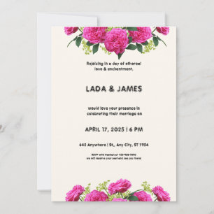 Einladung zu lila Hochzeiten und Creme