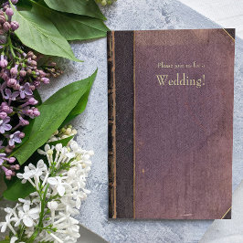 Einladung zu lila Vintagen Buchhochzeiten