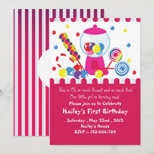 Einladung zu Little Candy Shop (Vorne/Hinten)