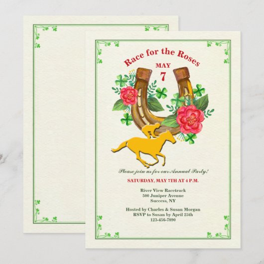 Einladung zu Lucky Horseshoe (Vorne/Hinten)