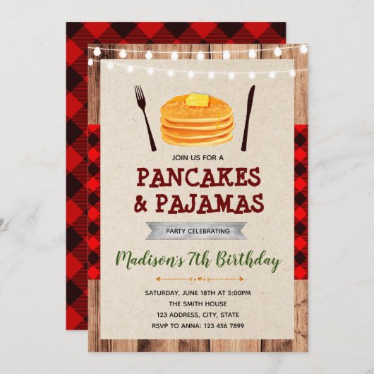 Einladung zu Lumberjack Pancake zum Thema (Vorne/Hinten)