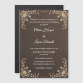 Einladung zu Luxury Brown & Gold Hochzeit (Vorne/Hinten)