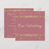 Einladung zu Luxury Gold Hochzeit (Vorne/Hinten)
