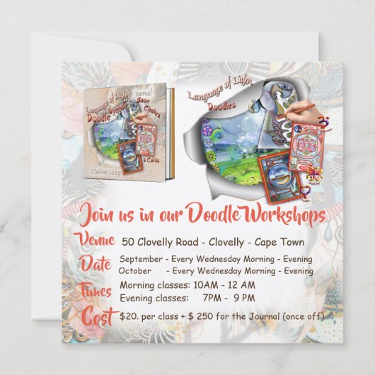 Einladung zu meinem Doodle-Workshop (Vorderseite)