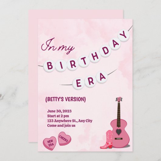 Einladung zu meiner Geburtstagszeit (Vorne/Hinten)