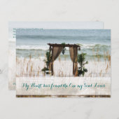 Einladung zu meiner Heart Beach Hochzeit in Urlaub (Vorne/Hinten)