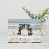 Einladung zu meiner Heart Beach Hochzeit in Urlaub (Stehend Vorderseite)