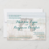 Einladung zu meiner Heart Beach Hochzeit in Urlaub (Rückseite)