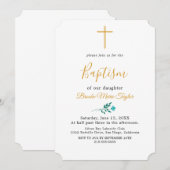 Einladung zu minimaler Leaf Gold-Taufe (Vorne/Hinten)