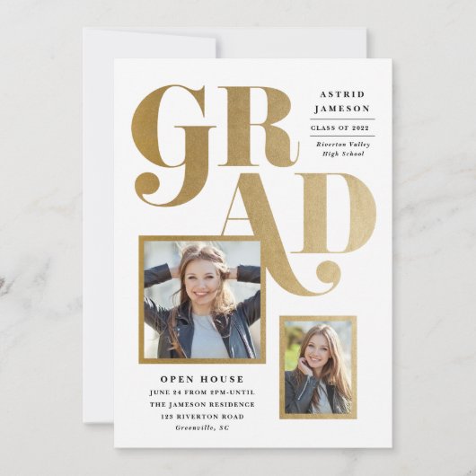 Einladung zu Multi-Foto-Abschlüssen (Vorderseite)