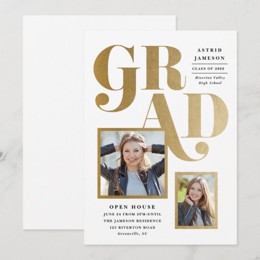 Einladung zu Multi-Foto-Abschlüssen (Vorne/Hinten)