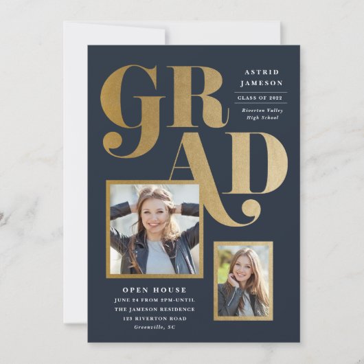 Einladung zu Multi-Foto-Abschlüssen (Vorderseite)