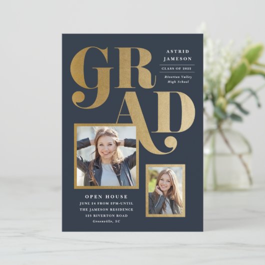 Einladung zu Multi-Foto-Abschlüssen (Stehend Vorderseite)