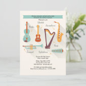 Einladung zu Musikinstrumenten (Stehend Vorderseite)