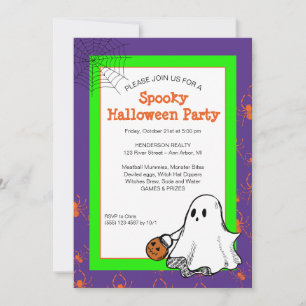 Einladung zu niedlichen Ghost-Halloween-Partys