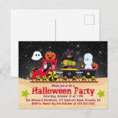 Einladung zu niedlichen Halloween-Monstern Postkarte (Vorne/Hinten)