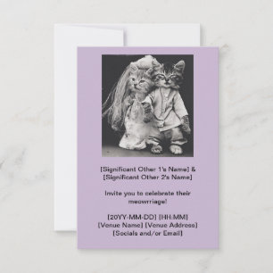 Einladung zu niedlichen katzenartigen Hochzeiten