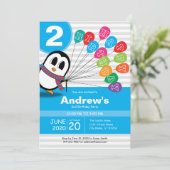 Einladung zu niedlichen Pinguinen Geburtstagsfeier (Stehend Vorderseite)